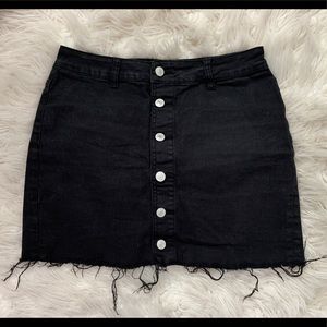 Pacsun Black Ripped Jean Skirt